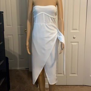Sexy Asymmetrical white dress